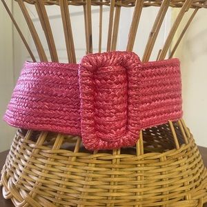 Vintage 80’s Wide Straw Belt